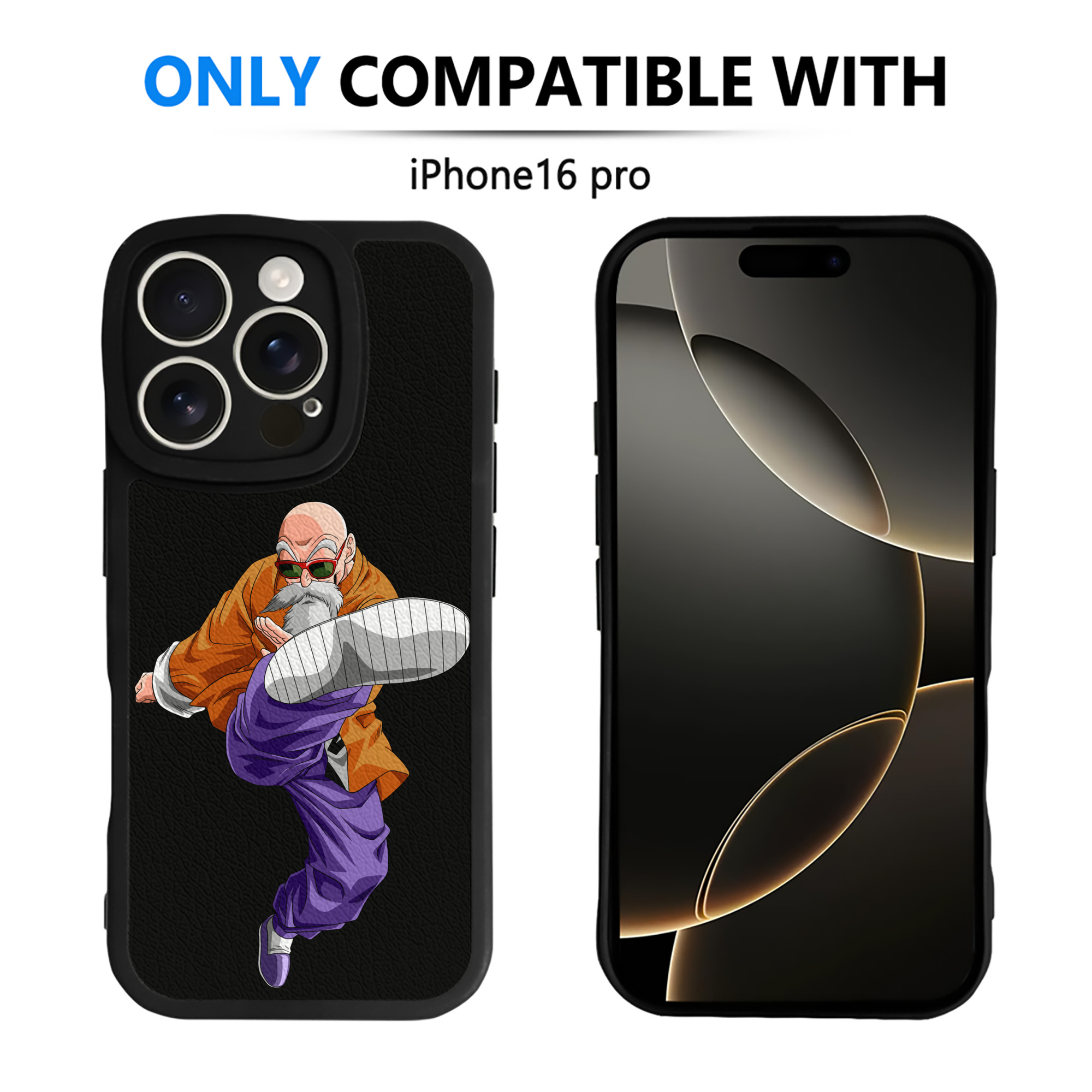 （画像用） ドラゴンボール 亀仙人（かめせんにん） DRAGON BALL Master Roshi Kame Sennin 【iPhone 16シリーズ対応】シリコンスマホケース（レザー調） 材質：シリコン